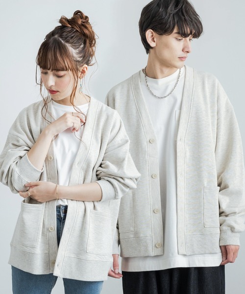 Rocky Monroe（ロッキーモンロー）の「ビッグシルエット ヘビーウェイト 裏起毛BIGスウェットルーズカーディガン 無地 ワンマイル ルームウェア（カーディガン/ボレロ・メンズ・オートミール/テラコッタ/ブラウン/マスタード/ブラック/ブルーグレー/ピンク/パープル/ホワイト/チャコール・XL/L/M）」の7枚目の写真