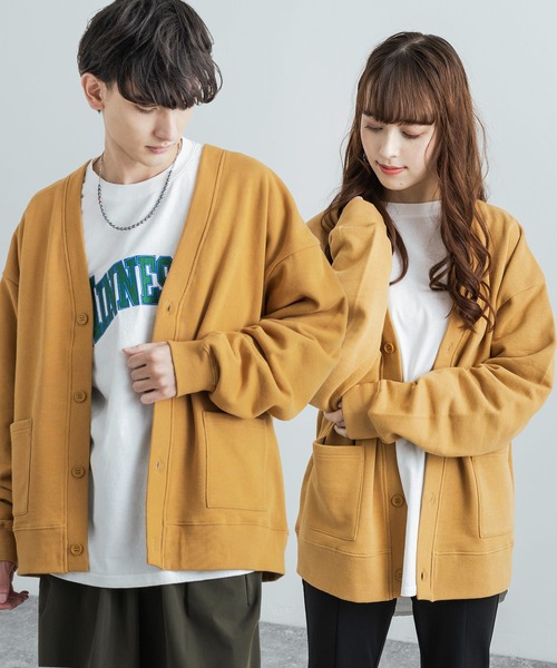 Rocky Monroe（ロッキーモンロー）の「ビッグシルエット ヘビーウェイト 裏起毛BIGスウェットルーズカーディガン 無地 ワンマイル ルームウェア（カーディガン/ボレロ・メンズ・オートミール/テラコッタ/ブラウン/マスタード/ブラック/ブルーグレー/ピンク/パープル/ホワイト/チャコール・XL/L/M）」の9枚目の写真