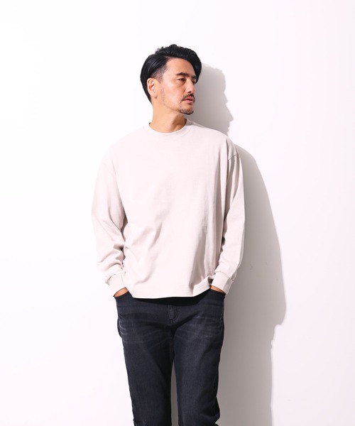 Blue Standard (ブルースタンダード)の「【BLUE STANDARD/ブルースタンダード】 コットン100% ヘビーウェイトビッグシルエットロンT(Tシャツ/カットソー・メンズ・ブルー/ブラック/ベージュ/オリーブ/ホワイト・MEDIUM/X-LARGE/LARGE)」の3枚目の写真