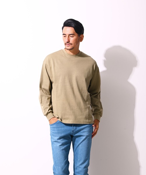 Blue Standard (ブルースタンダード)の「【BLUE STANDARD/ブルースタンダード】 コットン100% ヘビーウェイトビッグシルエットロンT(Tシャツ/カットソー・メンズ・ブルー/ブラック/ベージュ/オリーブ/ホワイト・MEDIUM/X-LARGE/LARGE)」の4枚目の写真