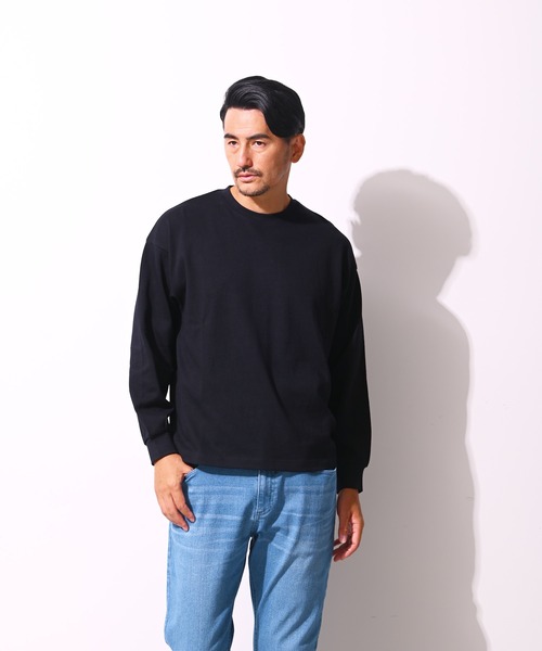 Blue Standard (ブルースタンダード)の「【BLUE STANDARD/ブルースタンダード】 コットン100% ヘビーウェイトビッグシルエットロンT(Tシャツ/カットソー・メンズ・ブルー/ブラック/ベージュ/オリーブ/ホワイト・MEDIUM/X-LARGE/LARGE)」の1枚目の写真