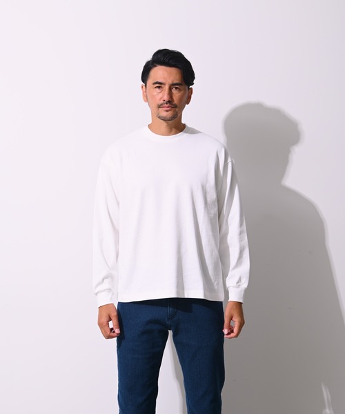 Blue Standard (ブルースタンダード)の「【BLUE STANDARD/ブルースタンダード】 コットン100% ヘビーウェイトビッグシルエットロンT(Tシャツ/カットソー・メンズ・ブルー/ブラック/ベージュ/オリーブ/ホワイト・MEDIUM/X-LARGE/LARGE)」の10枚目の写真