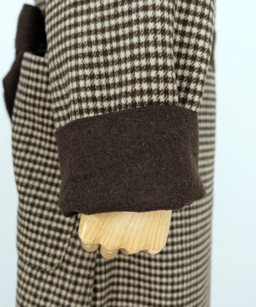 ANDJ(アンドジェイ)の「チェック柄ダブルフェイスオーバーサイズコート(チェスターコート・レディース・ブラック/ブラウン・M)」の6枚目の写真