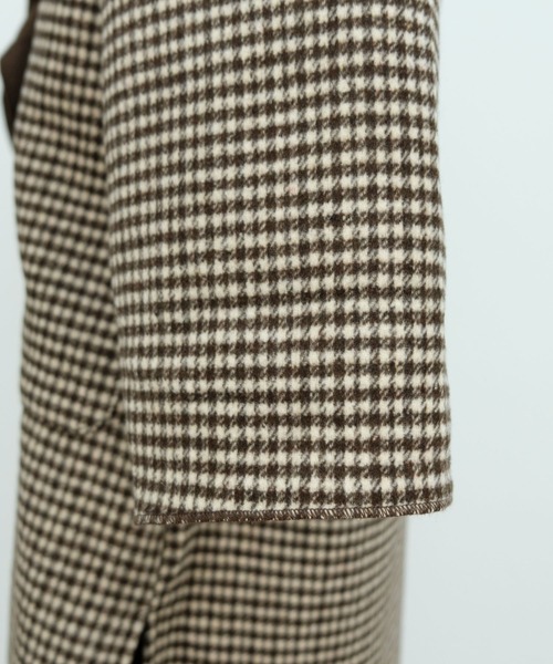 ANDJ(アンドジェイ)の「チェック柄ダブルフェイスオーバーサイズコート(チェスターコート・レディース・ブラック/ブラウン・M)」の14枚目の写真