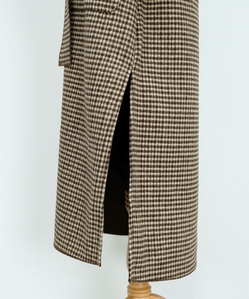 ANDJ(アンドジェイ)の「チェック柄ダブルフェイスオーバーサイズコート(チェスターコート・レディース・ブラック/ブラウン・M)」の10枚目の写真