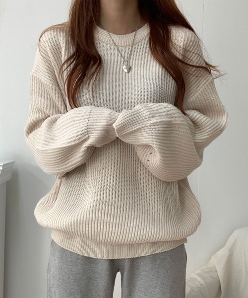 セール】※※【 6color 】ざっくりリブルーズカラーニット【韓国製  