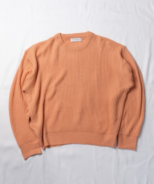 me+em select（ミームセレクト）の「※※【 6color 】ざっくりリブルーズカラーニット【韓国製】（ニット/セーター・レディース・ベージュ/ピンク/オレンジ/ブルー/ネイビー/イエロー・FREE）」の13枚目の写真