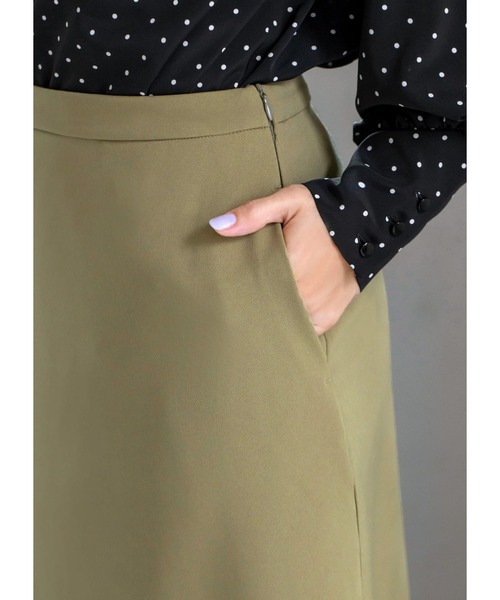 STYLE DELI（スタイルデリ）の「【LUXE】82cm丈ダブルクロスAラインスカート（スカート・レディース・ブラック/ベージュ系その他・SMALL/MEDIUM/X-SMALL）」の3枚目の写真