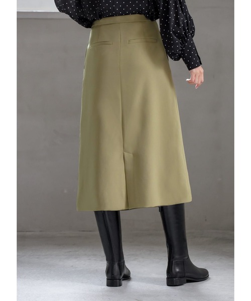 STYLE DELI（スタイルデリ）の「【LUXE】82cm丈ダブルクロスAラインスカート（スカート・レディース・ブラック/ベージュ系その他・SMALL/MEDIUM/X-SMALL）」の15枚目の写真