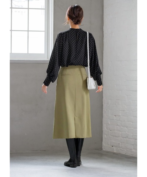 STYLE DELI（スタイルデリ）の「【LUXE】82cm丈ダブルクロスAラインスカート（スカート・レディース・ブラック/ベージュ系その他・SMALL/MEDIUM/X-SMALL）」の13枚目の写真
