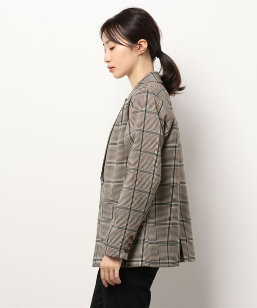 AULI(アウリィ)の「【低身長向けサイズ】チェック柄テーラードジャケット(テーラードジャケット・レディース・グリーン/ベージュ/ブラウン・XS/S)」の11枚目の写真