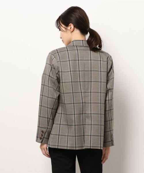 AULI(アウリィ)の「【低身長向けサイズ】チェック柄テーラードジャケット(テーラードジャケット・レディース・グリーン/ベージュ/ブラウン・XS/S)」の8枚目の写真