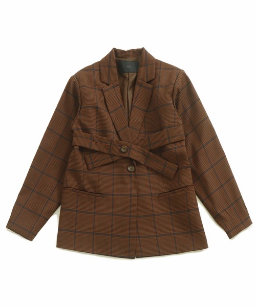 AULI(アウリィ)の「【低身長向けサイズ】チェック柄テーラードジャケット(テーラードジャケット・レディース・グリーン/ベージュ/ブラウン・XS/S)」の18枚目の写真