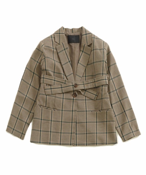 AULI(アウリィ)の「【低身長向けサイズ】チェック柄テーラードジャケット(テーラードジャケット・レディース・グリーン/ベージュ/ブラウン・XS/S)」の10枚目の写真