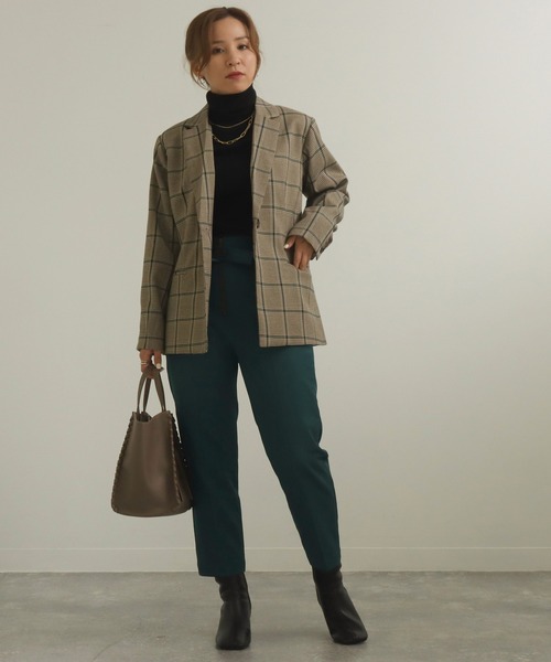 AULI(アウリィ)の「【低身長向けサイズ】チェック柄テーラードジャケット(テーラードジャケット・レディース・グリーン/ベージュ/ブラウン・XS/S)」の13枚目の写真