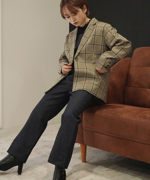 AULI(アウリィ)の「【低身長向けサイズ】チェック柄テーラードジャケット(テーラードジャケット・レディース・グリーン/ベージュ/ブラウン・XS/S)」の17枚目の写真
