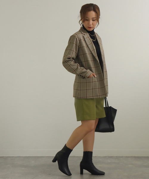 AULI(アウリィ)の「【低身長向けサイズ】チェック柄テーラードジャケット(テーラードジャケット・レディース・グリーン/ベージュ/ブラウン・XS/S)」の22枚目の写真