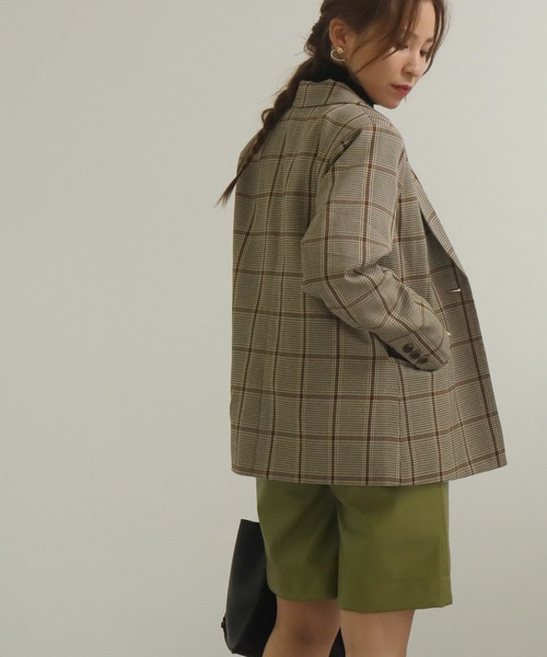 AULI(アウリィ)の「【低身長向けサイズ】チェック柄テーラードジャケット(テーラードジャケット・レディース・グリーン/ベージュ/ブラウン・XS/S)」の19枚目の写真