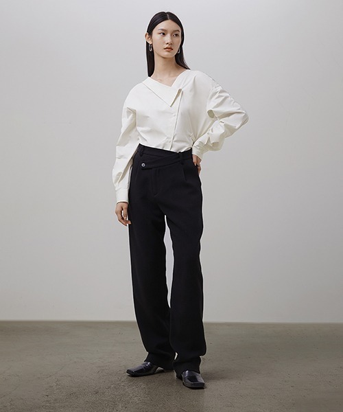 UNSPOKEN(アンスポクン)の「【UNSPOKEN】Off-white asymmetric lapel shirt UQ21S120(シャツ/ブラウス・レディース・ホワイト・S/M)」の8枚目の写真