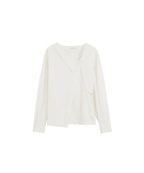 UNSPOKEN(アンスポクン)の「【UNSPOKEN】Off-white asymmetric lapel shirt UQ21S120(シャツ/ブラウス・レディース・ホワイト・S/M)」の12枚目の写真