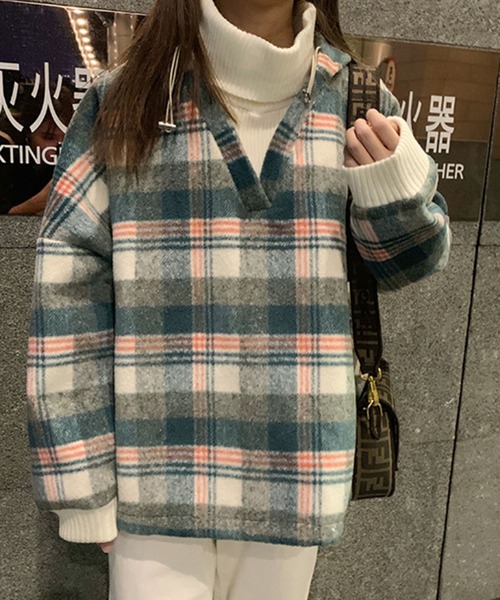 Leune シャギーチェックパーカー ベスト Leune ルネ のファッション通販 Zozotown