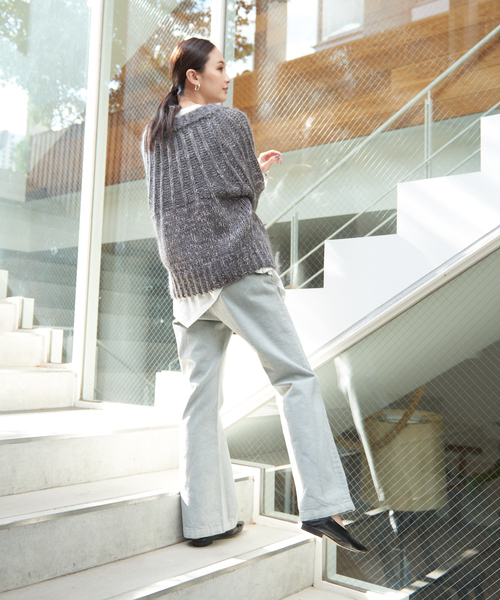 qualite(カリテ)の「スラブモヘア2WAYニット(ニット/セーター・レディース・チャコールグレー/ブラウン・フリー)」の3枚目の写真