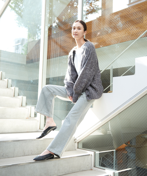 qualite(カリテ)の「スラブモヘア2WAYニット(ニット/セーター・レディース・チャコールグレー/ブラウン・フリー)」の6枚目の写真