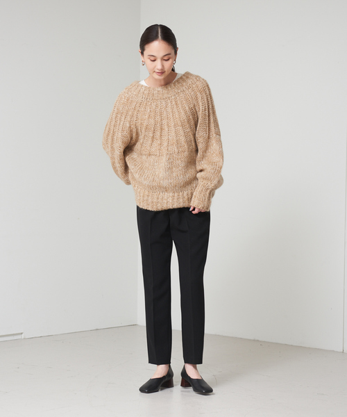 qualite(カリテ)の「スラブモヘア2WAYニット(ニット/セーター・レディース・チャコールグレー/ブラウン・フリー)」の9枚目の写真