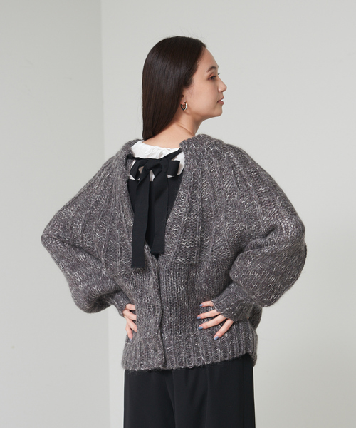qualite(カリテ)の「スラブモヘア2WAYニット(ニット/セーター・レディース・チャコールグレー/ブラウン・フリー)」の14枚目の写真