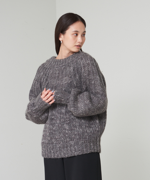 qualite(カリテ)の「スラブモヘア2WAYニット(ニット/セーター・レディース・チャコールグレー/ブラウン・フリー)」の15枚目の写真