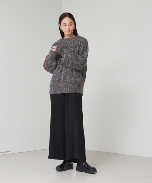 qualite(カリテ)の「スラブモヘア2WAYニット(ニット/セーター・レディース・チャコールグレー/ブラウン・フリー)」の16枚目の写真