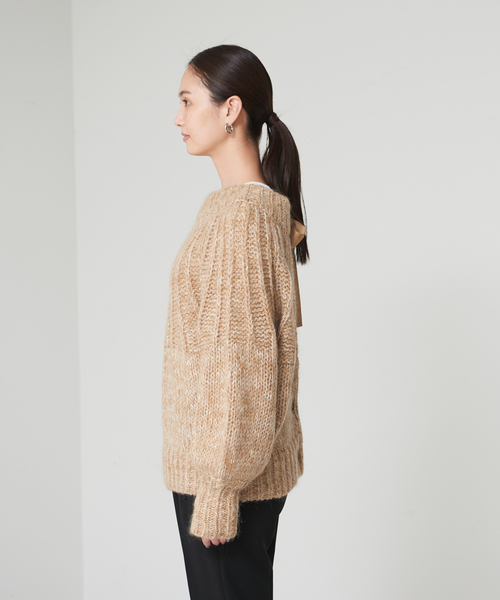 qualite(カリテ)の「スラブモヘア2WAYニット(ニット/セーター・レディース・チャコールグレー/ブラウン・フリー)」の20枚目の写真