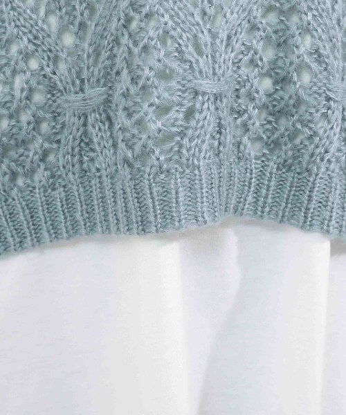 SHOO・LA・RUE(シューラルー)の「◆【2点セット】透かし編みニット+ロンT(ニット/セーター・レディース・ライトブルー/ブラック/ライトグリーン/ナチュラル・00)」の19枚目の写真