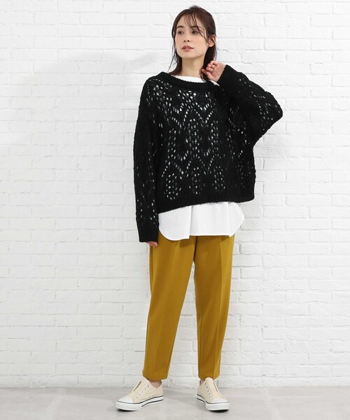 SHOO・LA・RUE(シューラルー)の「◆【2点セット】透かし編みニット+ロンT(ニット/セーター・レディース・ライトブルー/ブラック/ライトグリーン/ナチュラル・00)」の13枚目の写真