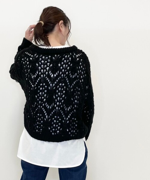 SHOO・LA・RUE(シューラルー)の「◆【2点セット】透かし編みニット+ロンT(ニット/セーター・レディース・ライトブルー/ブラック/ライトグリーン/ナチュラル・00)」の17枚目の写真