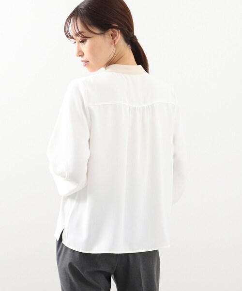 DRESKIP(ドレスキップ)の「◆【S-LL】パール調ボタン付お袖ボリュームブラウス(シャツ/ブラウス・レディース・サンドベージュ/ホワイト系6/グリーン系・01/02/03/04)」の6枚目の写真