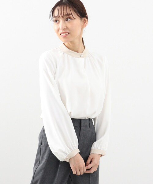 DRESKIP(ドレスキップ)の「◆【S-LL】パール調ボタン付お袖ボリュームブラウス(シャツ/ブラウス・レディース・サンドベージュ/ホワイト系6/グリーン系・01/02/03/04)」の20枚目の写真
