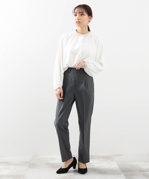 DRESKIP(ドレスキップ)の「◆【S-LL】パール調ボタン付お袖ボリュームブラウス(シャツ/ブラウス・レディース・サンドベージュ/ホワイト系6/グリーン系・01/02/03/04)」の22枚目の写真