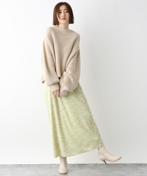 A part by(アパートバイ)の「フラワーナロースカート 262670(スカート・レディース・アイボリー/ブラック/ライトグリーン・FREE)」の9枚目の写真