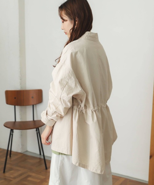 SENSE OF PLACE by URBAN RESEARCH（センスオブプレイスバイアーバンリサーチ）の「ショートモッズコート（ミリタリージャケット・レディース・カーキ/アイボリー・ONE）」の6枚目の写真