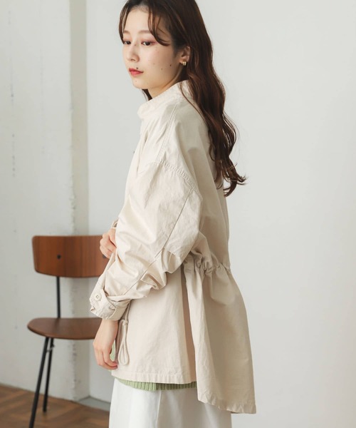 SENSE OF PLACE by URBAN RESEARCH（センスオブプレイスバイアーバンリサーチ）の「ショートモッズコート（ミリタリージャケット・レディース・カーキ/アイボリー・ONE）」の7枚目の写真