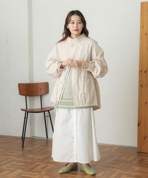 SENSE OF PLACE by URBAN RESEARCH（センスオブプレイスバイアーバンリサーチ）の「ショートモッズコート（ミリタリージャケット・レディース・カーキ/アイボリー・ONE）」の11枚目の写真