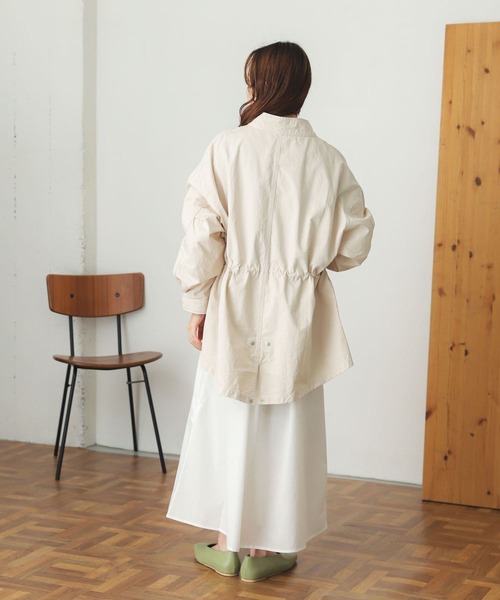 SENSE OF PLACE by URBAN RESEARCH（センスオブプレイスバイアーバンリサーチ）の「ショートモッズコート（ミリタリージャケット・レディース・カーキ/アイボリー・ONE）」の14枚目の写真