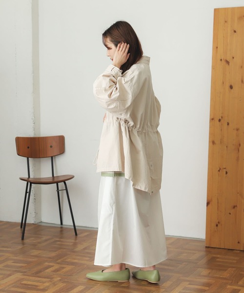 SENSE OF PLACE by URBAN RESEARCH（センスオブプレイスバイアーバンリサーチ）の「ショートモッズコート（ミリタリージャケット・レディース・カーキ/アイボリー・ONE）」の15枚目の写真