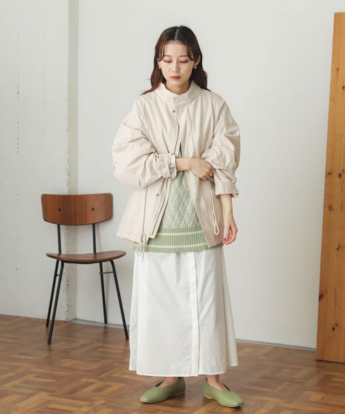 SENSE OF PLACE by URBAN RESEARCH（センスオブプレイスバイアーバンリサーチ）の「ショートモッズコート（ミリタリージャケット・レディース・カーキ/アイボリー・ONE）」の17枚目の写真