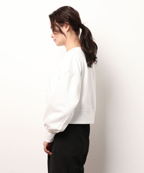 KOBE LETTUCE（コウベレタス）の「前後2wayボリュームスリーブ裏起毛クルーネックカーディガン（カーディガン/ボレロ・レディース・ブラック/パープル/グレー系/アイボリー・FREE）」の6枚目の写真