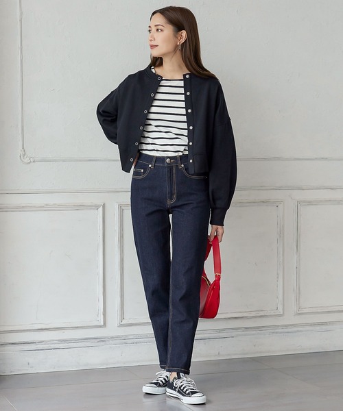 KOBE LETTUCE（コウベレタス）の「前後2wayボリュームスリーブ裏起毛クルーネックカーディガン（カーディガン/ボレロ・レディース・ブラック/パープル/グレー系/アイボリー・FREE）」の11枚目の写真