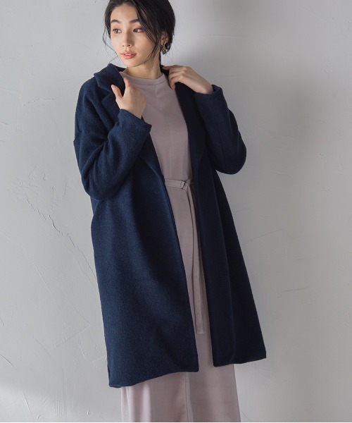 ketty(ケティ)の「イタリア製モヘアウール ライトチェスターコート(チェスターコート・レディース・ブラック/ネイビー/ブラウン/イエロー・M)」の3枚目の写真