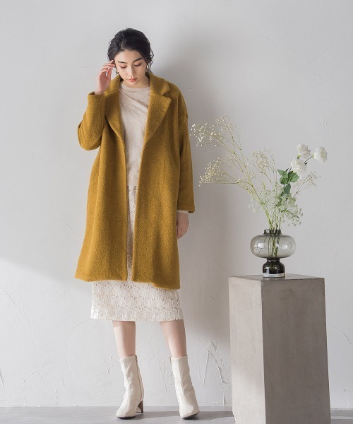 ketty(ケティ)の「イタリア製モヘアウール ライトチェスターコート(チェスターコート・レディース・ブラック/ネイビー/ブラウン/イエロー・M)」の16枚目の写真