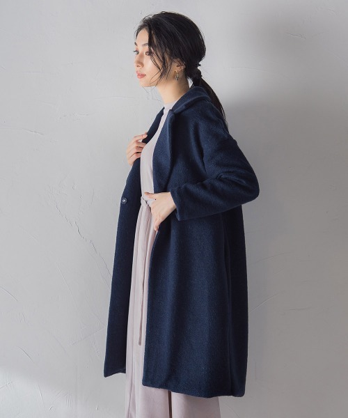 ketty(ケティ)の「イタリア製モヘアウール ライトチェスターコート(チェスターコート・レディース・ブラック/ネイビー/ブラウン/イエロー・M)」の21枚目の写真
